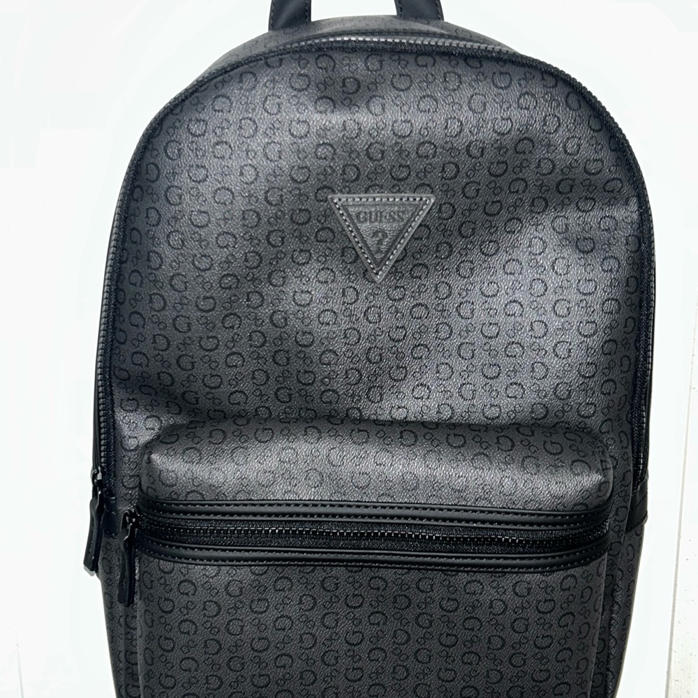 Guess Black Backpack with Textured Pattern